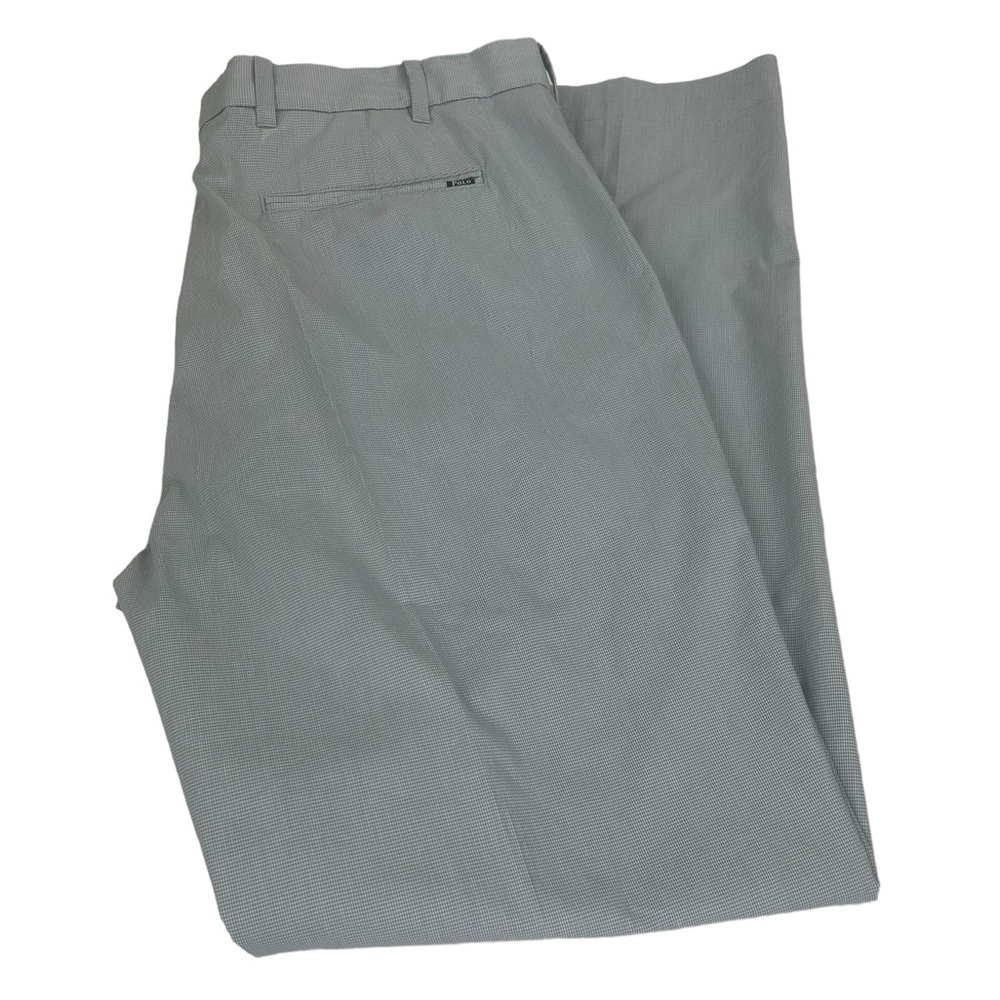 Polo by Ralph Lauren Golf Tailored Fit Grey Micro Plaid Mens Pants SZ 36x31 Blue